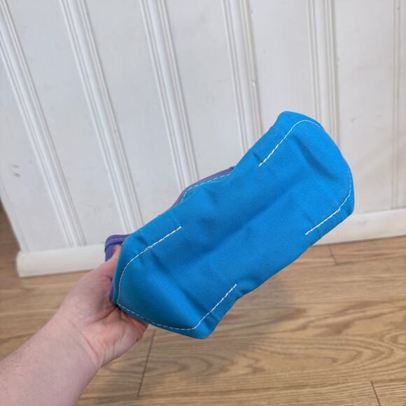 LLBean vintage mini short handled boat and tote purple blue purse bag - Picture 5 of 7